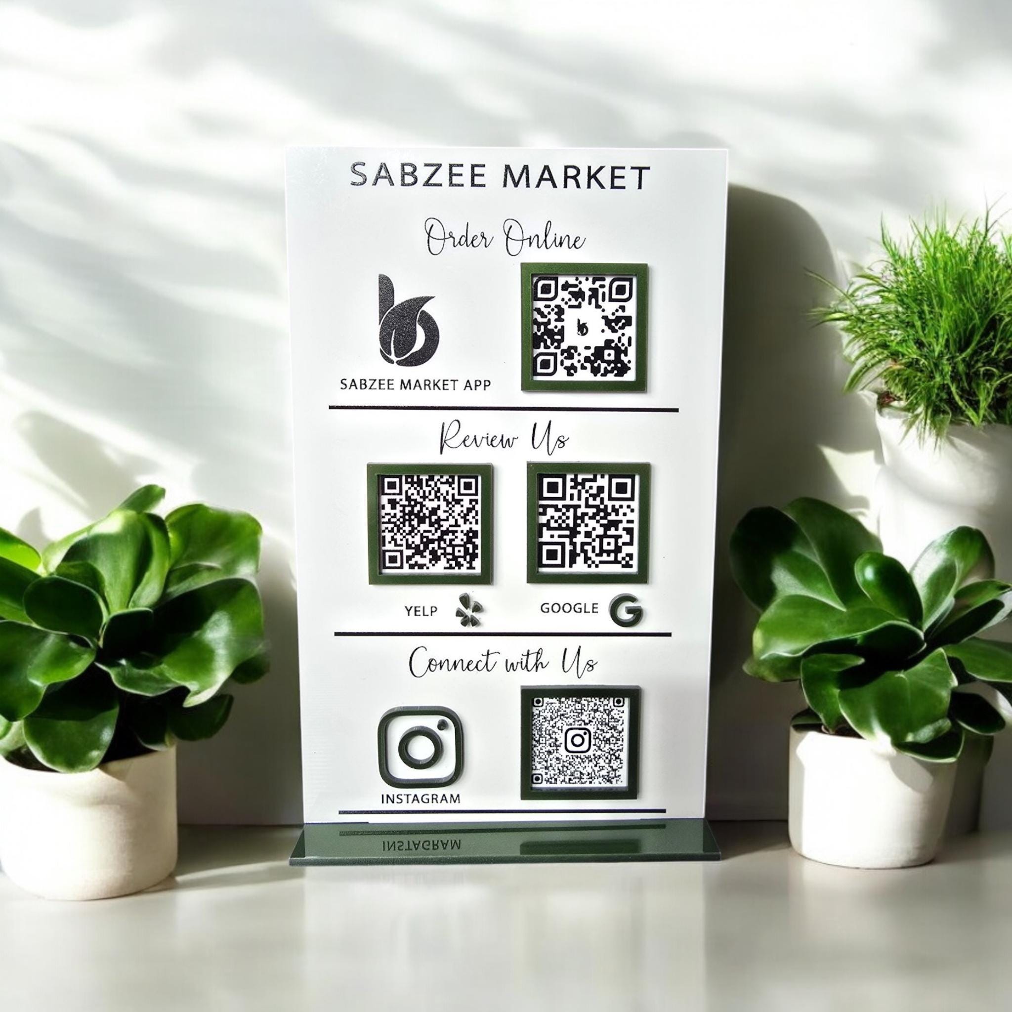 Custom Acrylic QR Code Business Sign – Social Media & Reviews - Etsy