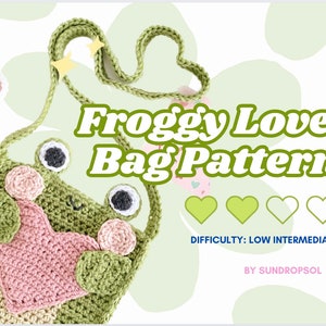 Virkmönster för Froggy Love-väska - Mellannivå (PDF-mönster)