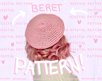 Beret Crochet Pattern by SundropSol | Crochet Beginner Tutorial | Cute Accessory | DIGITAL FILE