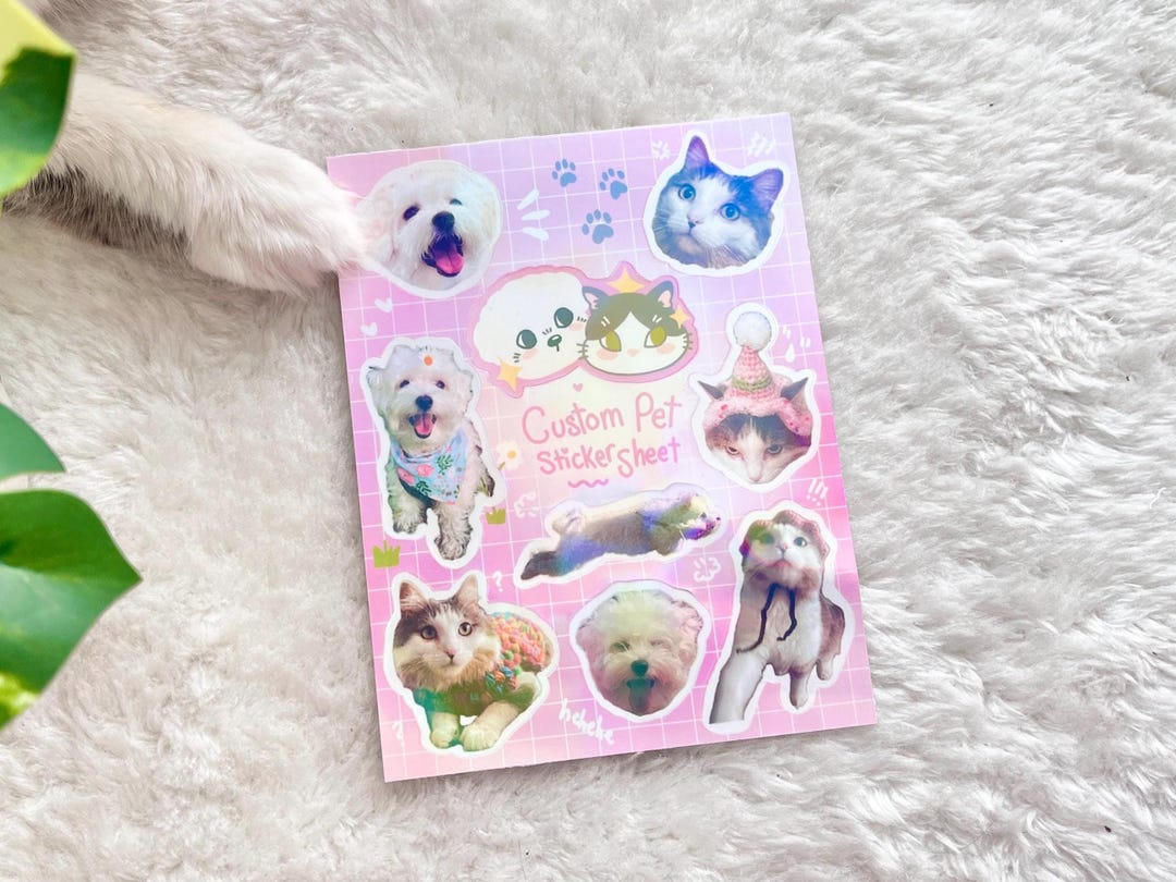 Pets Rectangular Note Sticker Custom Pet Sticker Sheet Kiss-cut Sticker Sheet Gift for Pet Parents ...