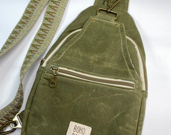 Bolsa tipo tiracolo de lona encerada com estilo retrô/vintage | Escolha a cor, o forro, o hardware e a alça | Personalize sua bolsa tipo tiracolo
