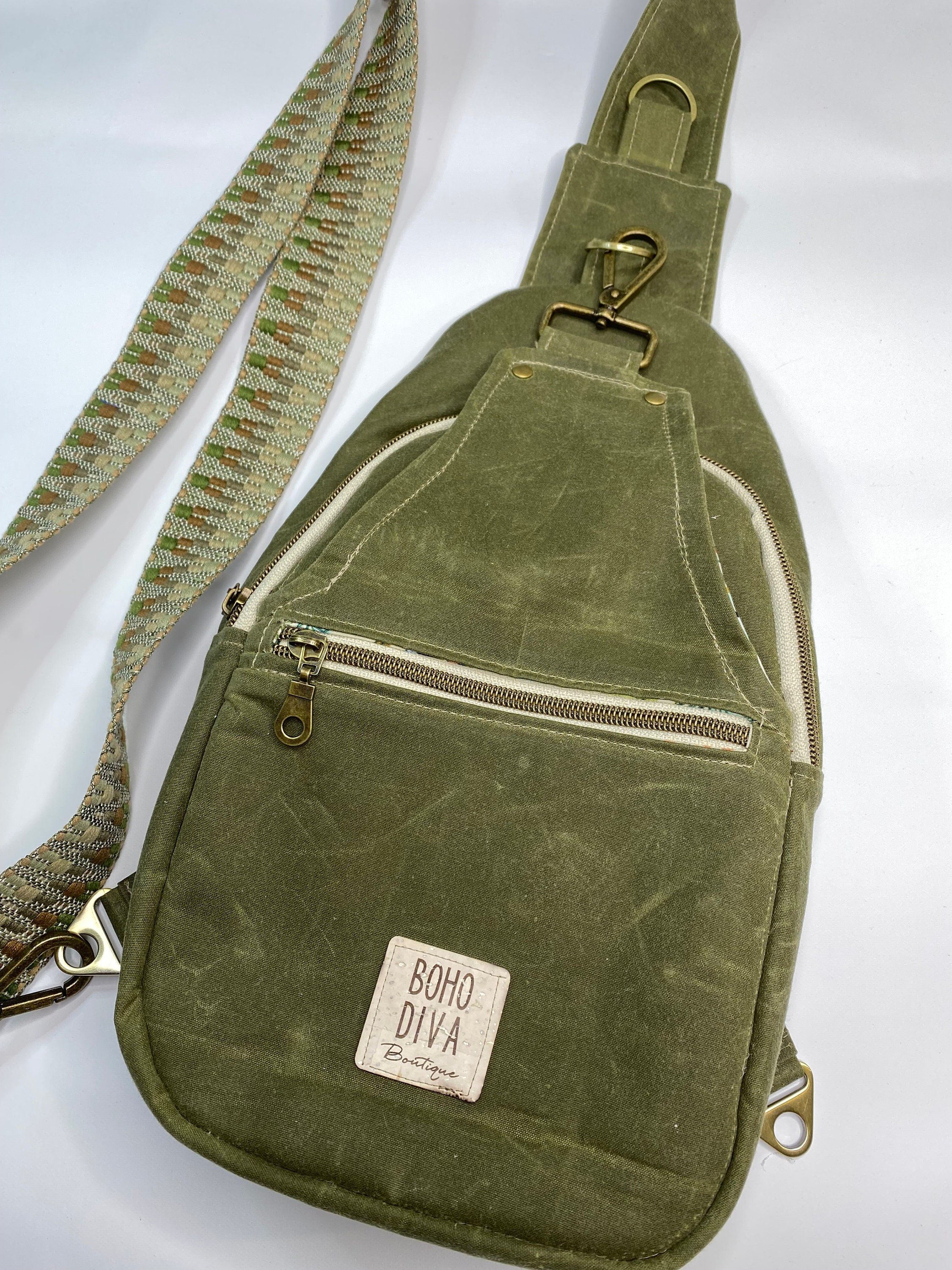 Green sling bags sale