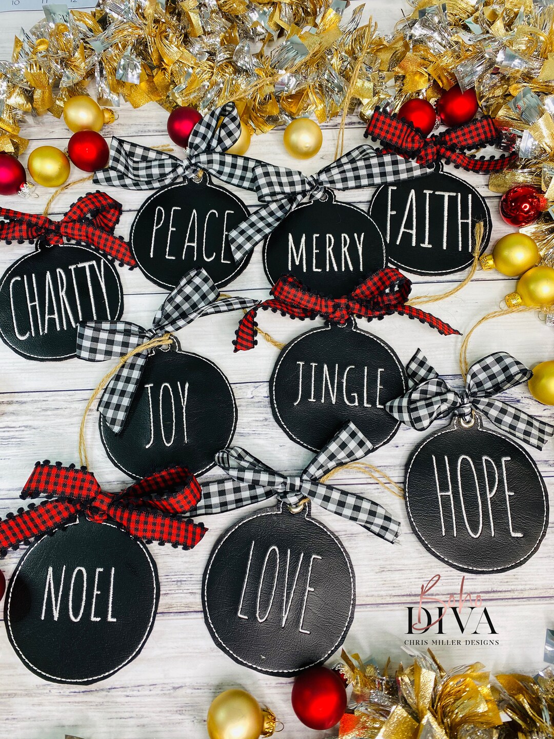 Rae Dunn Inspired Christmas Ornaments Rae Dunn Christmas Farmhouse