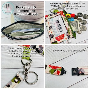 Carteira de identificação com foto e cordão destacável | Rifle Paper Co | Cordão destacável | Bolsa de identificação com zíper | Crachá de identificação | Carteira de identificação com zíper imagem 8