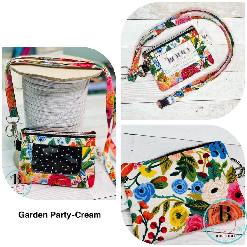 Carteira de identificação com foto e cordão destacável | Rifle Paper Co | Cordão destacável | Bolsa de identificação com zíper | Crachá de identificação | Carteira de identificação com zíper imagem 2