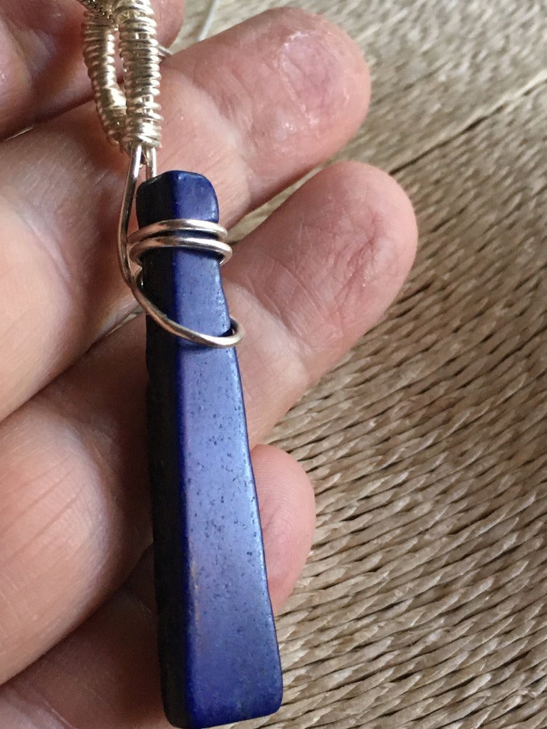 Spear of Lapis Lazuli Handcarved Pendant Silver Wire Wrapped Etsy