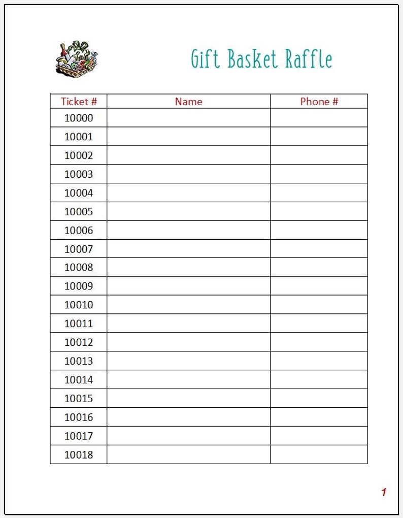 Basket Raffle Ticket Spreadsheet For Fundraiser Ticket Auction Ticket Basket Raffle Ticket Spreadsheet For Fundraiser Ticket Auction Ticket