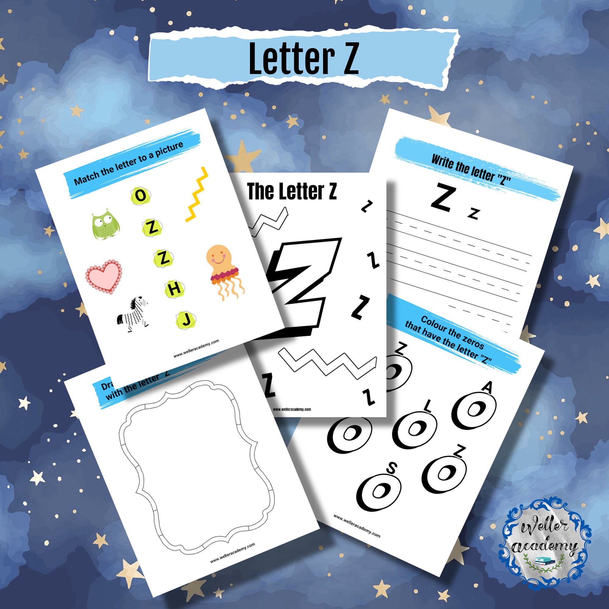 Letter Z Activity Sheets Etsy