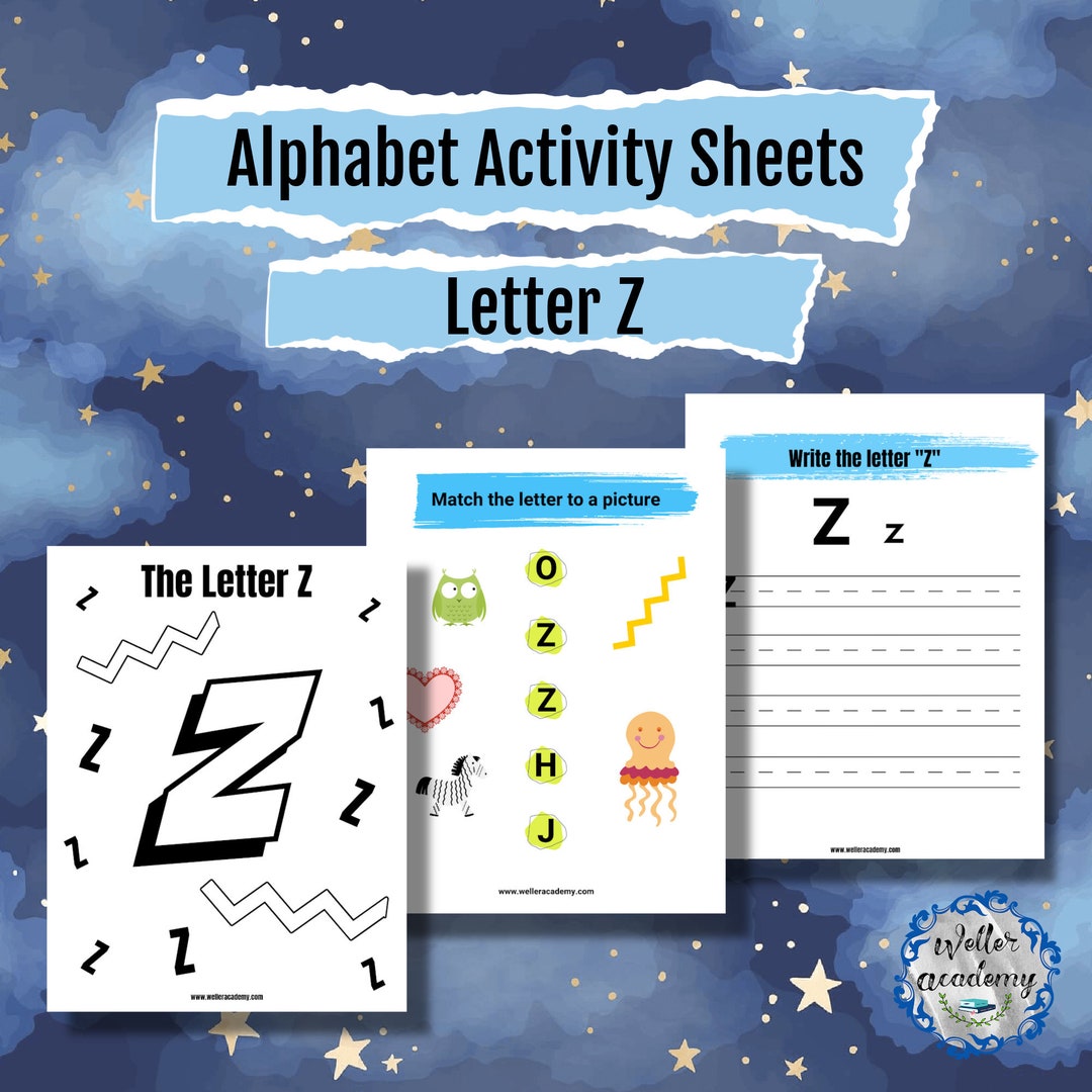 Letter Z Activity Sheets Etsy