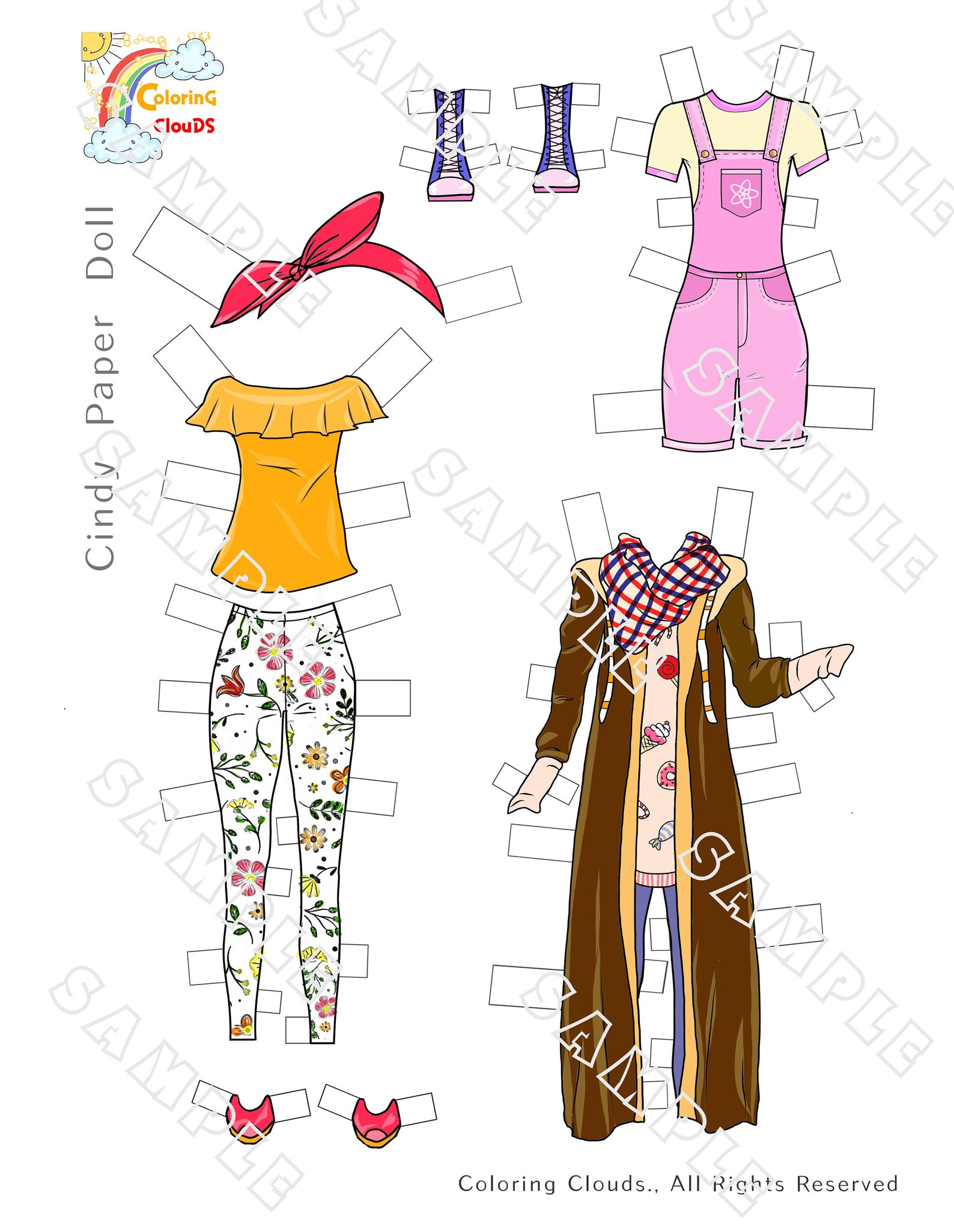 CINDY PAPER DOLL Paper Doll Printable Instant Download - Etsy