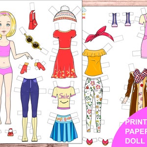 CINDY PAPER DOLL Paper Doll Printable Instant Download Etsy