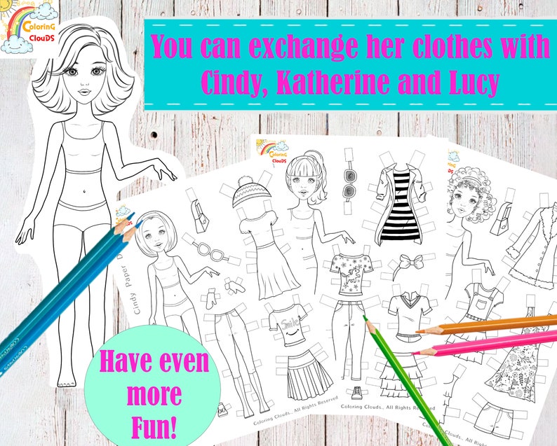 PRINCESS PAPER DOLL Paper Doll Printable Instant Download - Etsy
