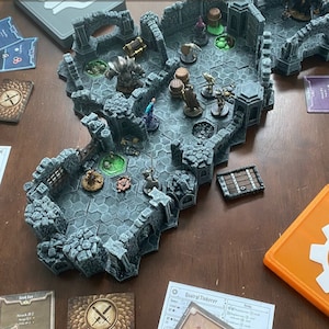 GLOOMHAVEN/FROSTHAVEN 3D | Gray-Scale Dungeon Bonus Biome | 3D Printed Open-Lock Hex Tiles/Walls/Traps/Doors | Hand Painted or Print Only