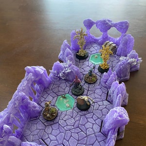 GLOOMHAVEN/FROSTHAVEN 3D | Amethyst Caverns Bonus Biome | 3D Printed Open-Lock Hex Tiles and Walls