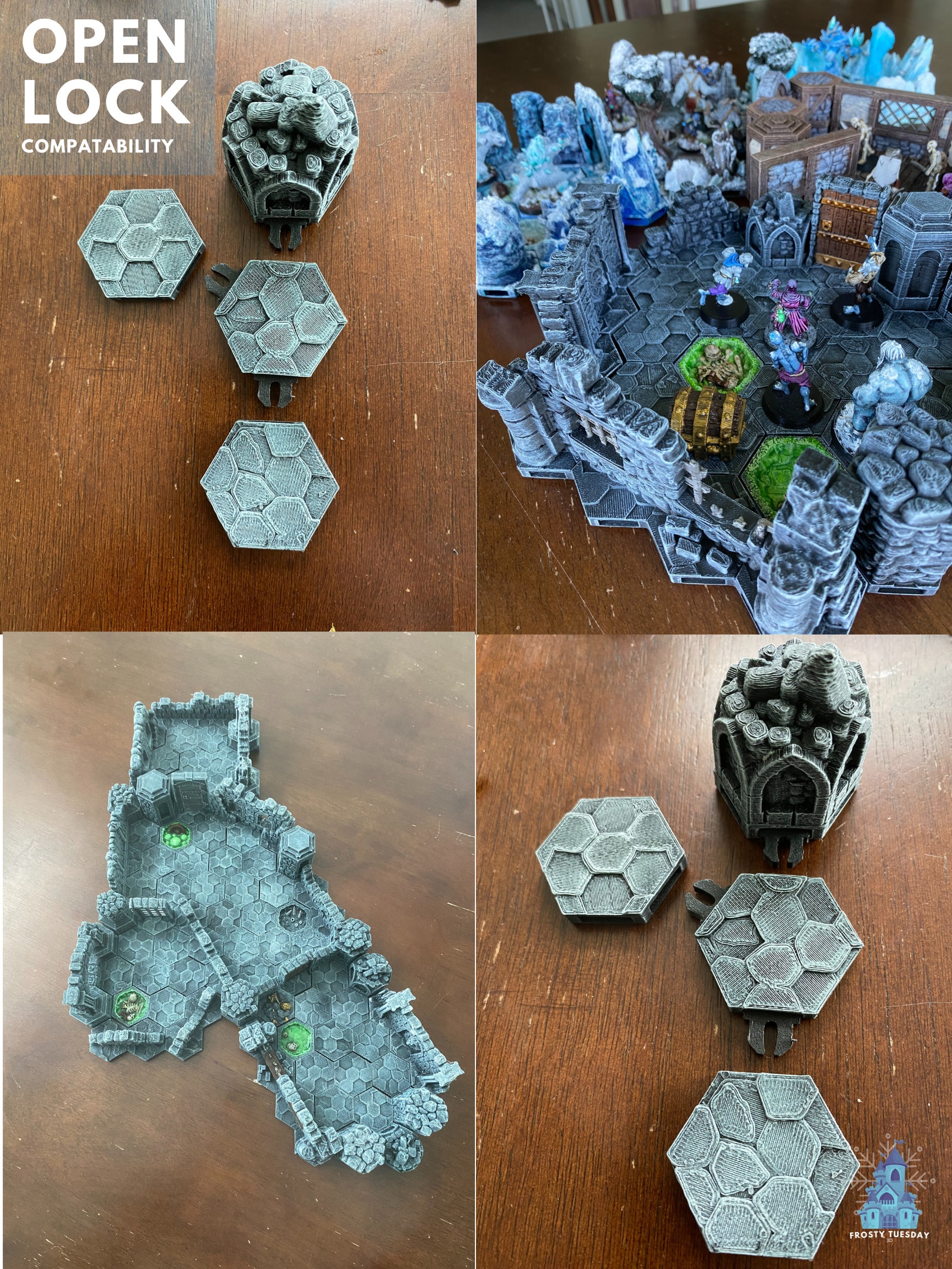 GLOOMHAVEN/FROSTHAVEN 3D Grayscale Dungeon Bonus Biome 3D Printed Open