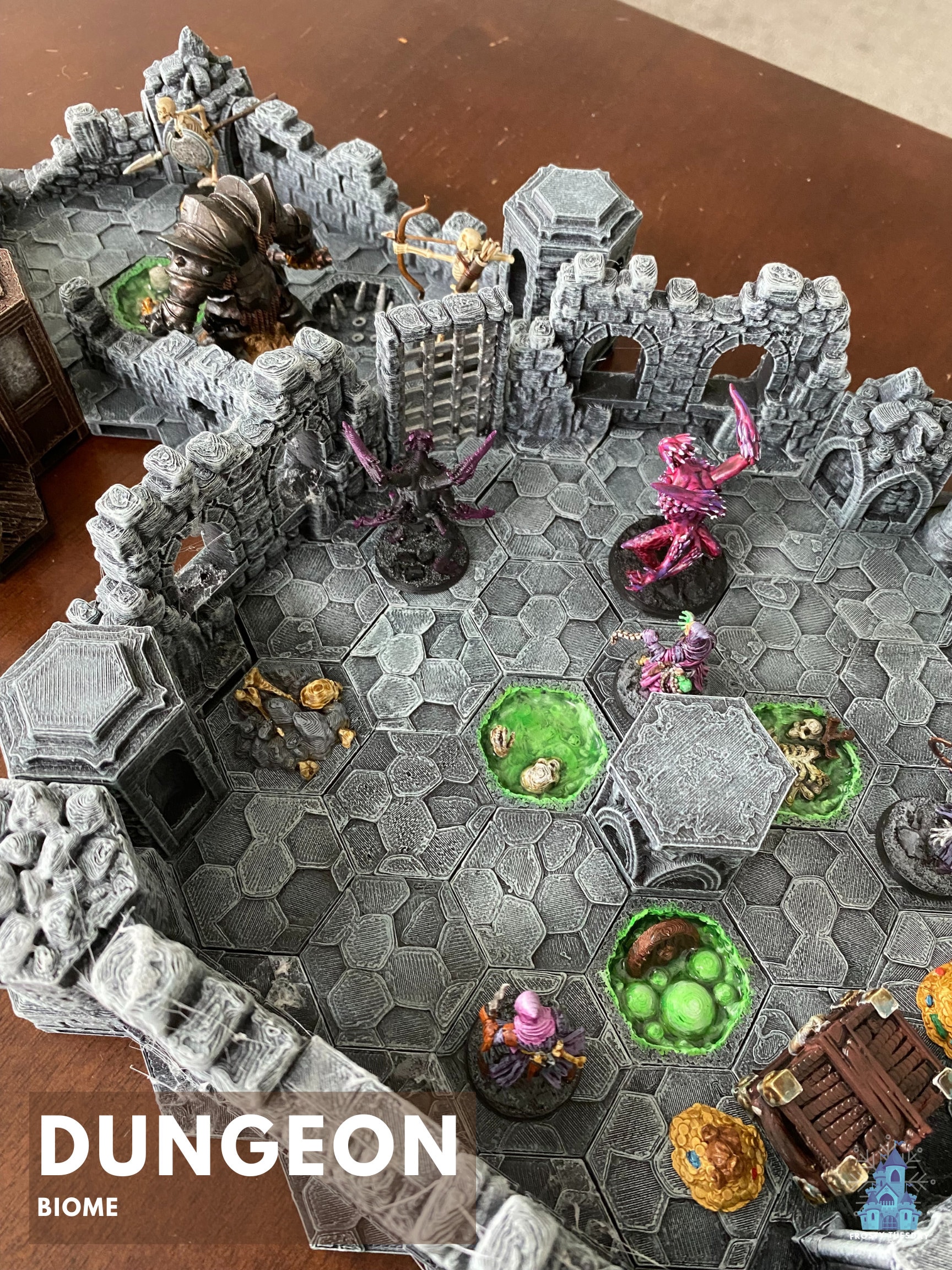 Hand-painted Gloomhaven 3D Terrain Mega-pack: Open-lock Hex Tiles Hand-painted Gloomhaven 3D Terrain Mega-pack: Open-lock Hex Tiles