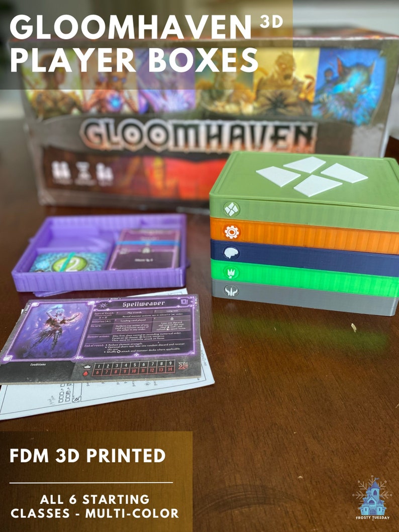 GLOOMHAVEN 3D Player Boxes 3D Printed & Mulit-color Storage - Etsy
