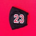 Washable Cotton Face Mask, Jordan 23 Inspired Mask, Red and Black Mask 