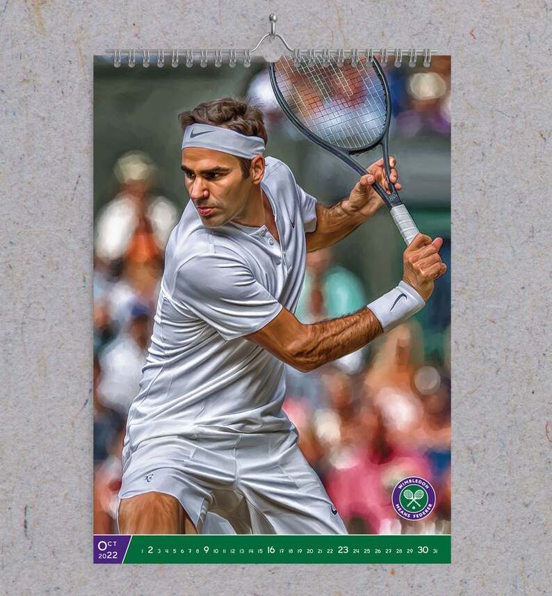 Roger Federer Wimbledon Calendar 2022. Digital artbook. Tennis | Etsy