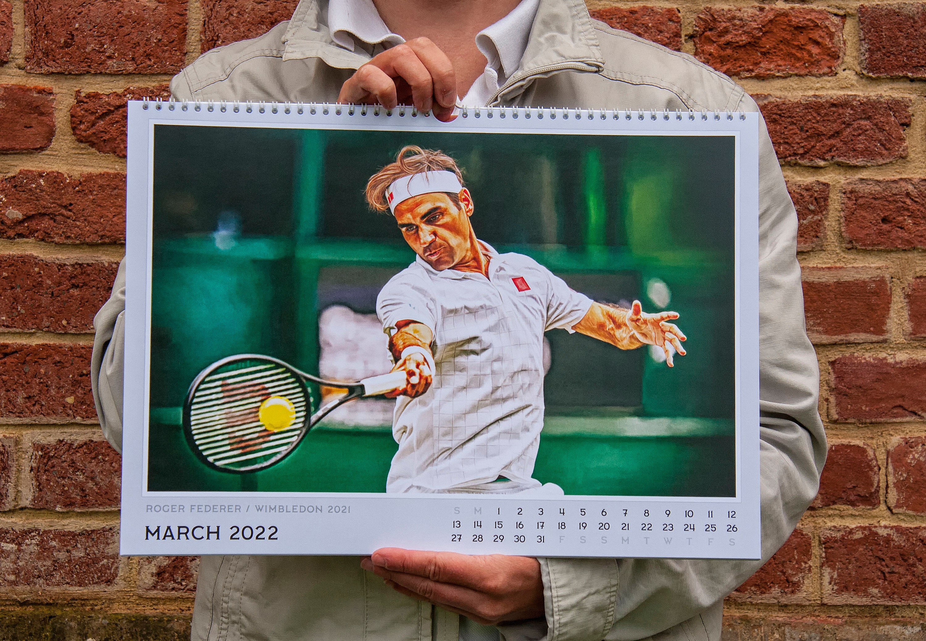 Roger Federer Wimbledon Calendar 2022. Digital artbook. Tennis Etsy