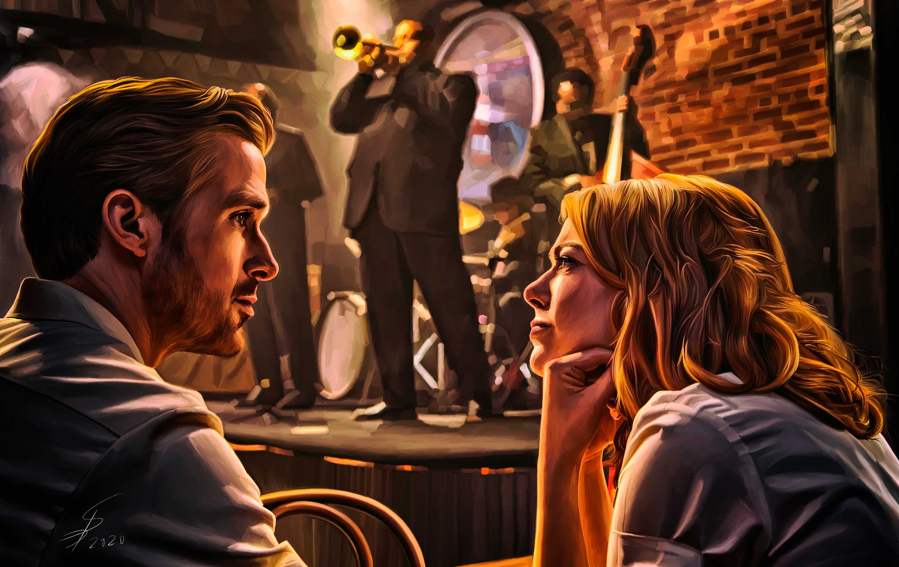 LaLaLand movie. Jazz bar scene. Exclusive digital Etsy