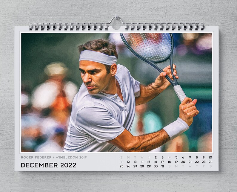 Roger Federer Wimbledon Calendar 2022. Digital artbook. Tennis | Etsy