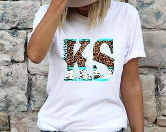 Leopard, Cowhide, Turquoise, Kansas, western boho digital  / Digital png download/ sublimation download
