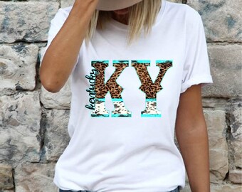 Leopard, Cowhide, Turquoise, Kentucky, western boho digital  / Digital png download/ sublimation download