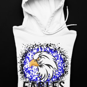 Blue and Black Splatter Eagles Mascot Logo / Digital png download/ sublimation download