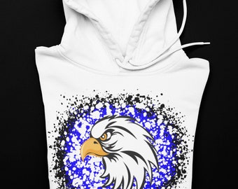 Blauw en Zwart Splatter Eagles Mascotte Logo / Digitale png download / sublimatie download