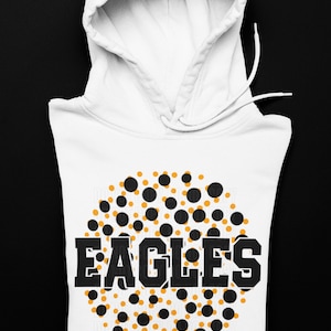 Orange and Black Polka Dot Eagles Mascot Logo / Digital png download/ sublimation download
