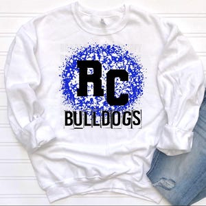 Blue and White RC Bulldogs Splatter / Digital png download/ sublimation download