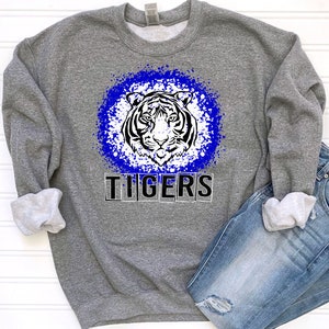 Blauw witte tijgers splatter mascotte team logo/digitale png download/sublimatie download