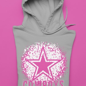 Pink Splatter Cowboys Maskottchen Logo Breast Cancer Awareness/ October we wear pink / Digital png download/ sublimation download