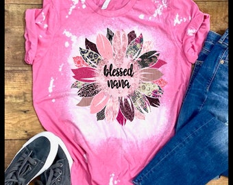 Blessed Nana Sunflower Pink Floral Patterned Sunflower -  sublimation png / Digital png download/ sublimation download