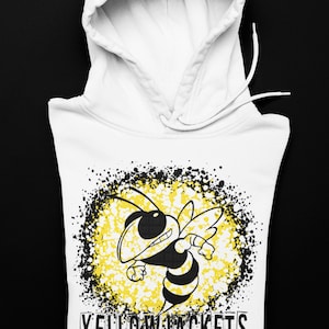 Yellow & Black Splatter Yellowjackets Mascot Logo / Digital png download/ sublimation download
