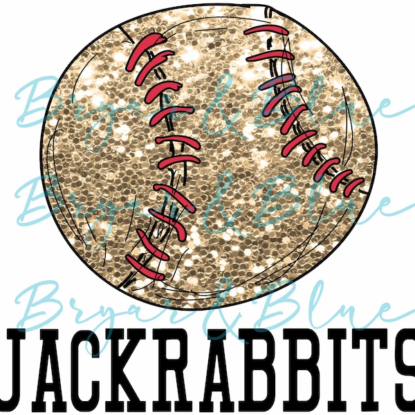 Glitter Jackrabbits baseball / Digital png download/ sublimation download