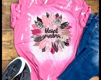 Blessed Grandma Sunflower Pink Floral Patterned Sunflower - sublimation png / Digital png download/ sublimation download