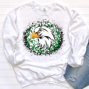 Green and Black Splatter Eagle Mascot Logo / Digital png download/ sublimation download