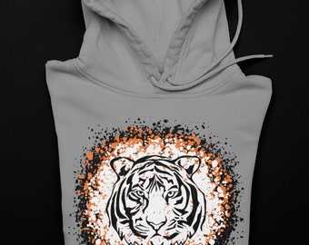 Orange Black White Tigers Splatter Mascot Logo / Digital png download/ sublimation download