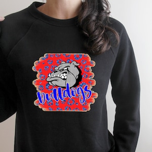 Red & Blue Leopard Bulldogs / Digital png download/ sublimation download