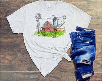 Farm Pig Barn Scene png  / Digital png download/ sublimation download