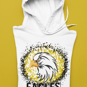 Splatter Yellow Gold Black Eagles Mascot Logo / Digital png download/ sublimation download