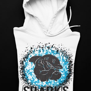 Blue & Black Splatter Sharks Mascot Logo / Digital png download/ sublimation download