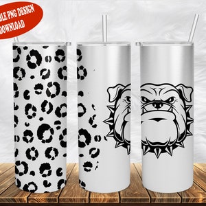 Bulldogs Leopard Spot mascot printable tumbler wrap / Digital png download/ sublimation download