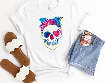 Tie Dye Bandana Skull / Digital png download/ sublimation download