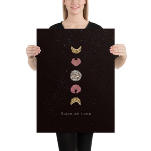 Dulce de Luna | Original Pan Dulce Moon Phase Print | Boho Wall Decor | Pan Dulce Lunar Phases | Moon Wall Art