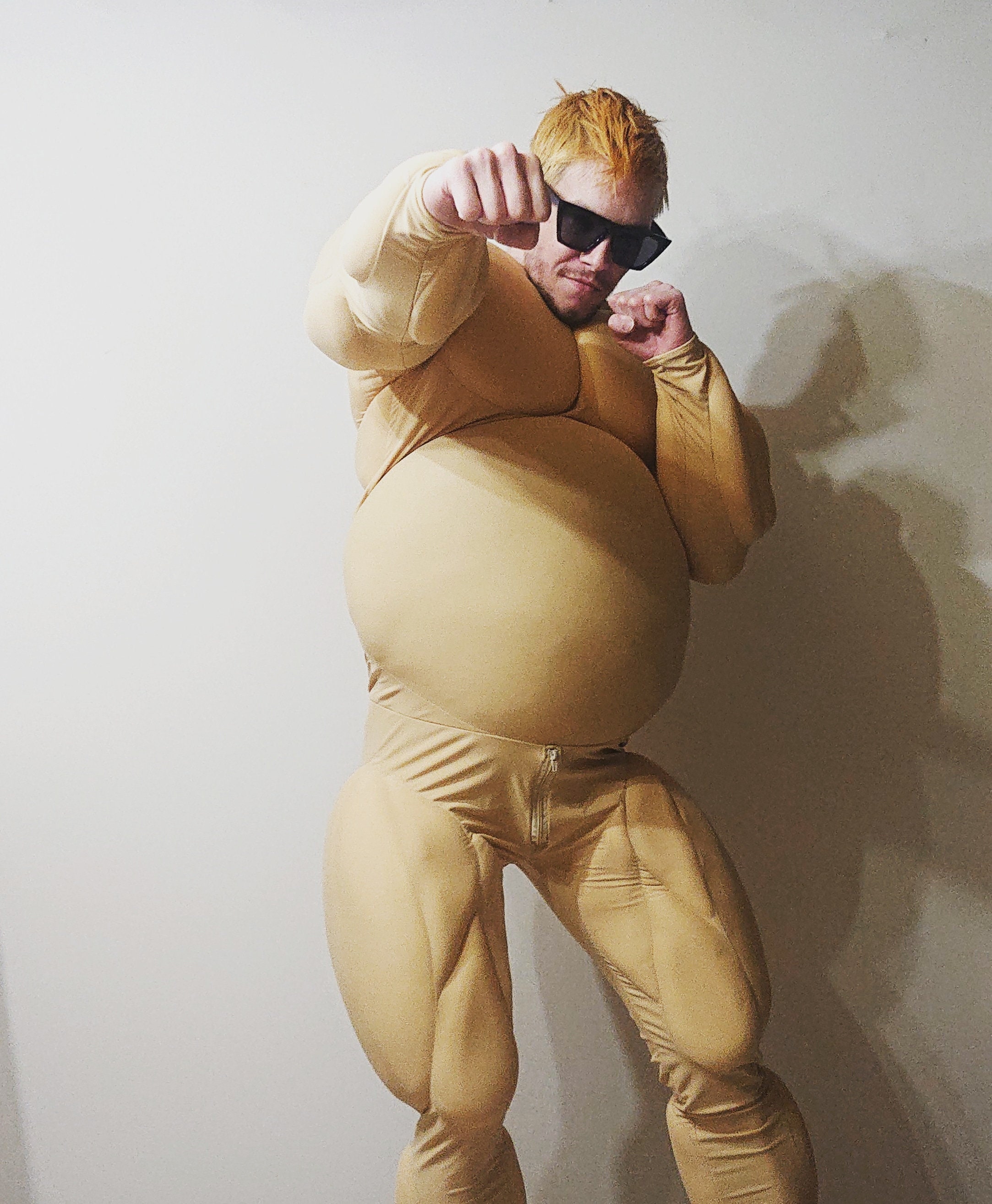 DEAMAMY Mens Fake Belly Vinyl Bee Belly Pop Ealistic Fat