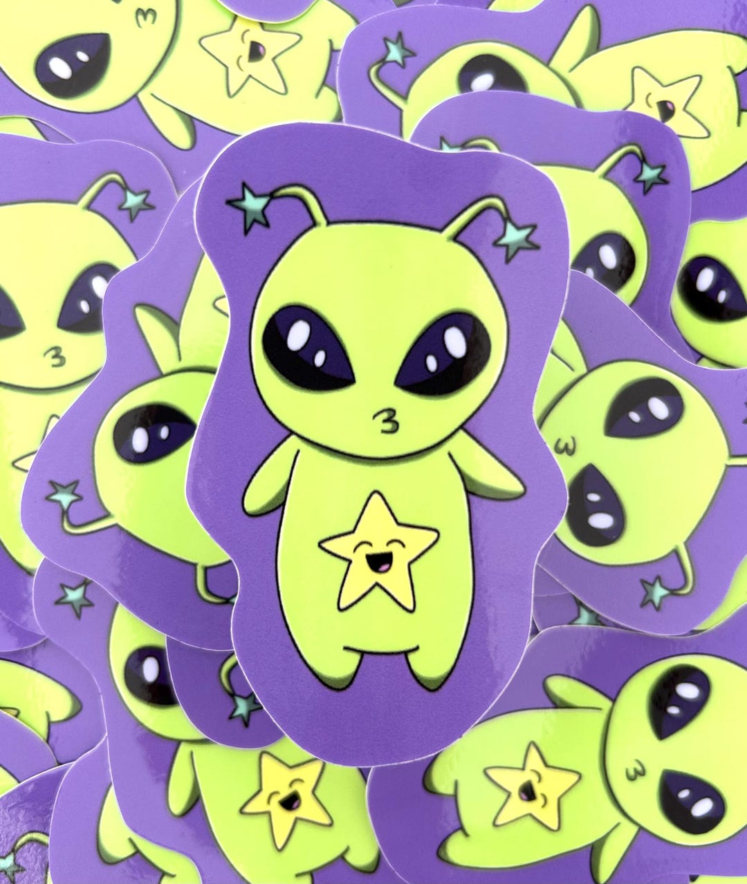 Alien Sticker - 2.5" Glossy Vinyl Decal - Space Art - Etsy