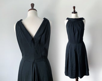 Lydia Vintage 80s Fit and Flare Dress • 1980s Formal Cocktail Dress Little Black Dress, Size Medium